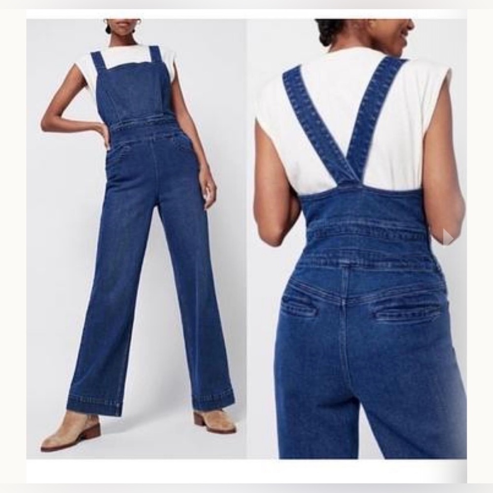 Farherty Avenue Denim Overalls Jumpsuit Sz S
